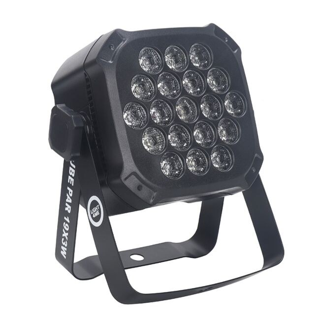 LIGHT4ME CUBE PAR 19X3W RGBW reflektor par oświetlenie sceniczne efekt świetlny LED