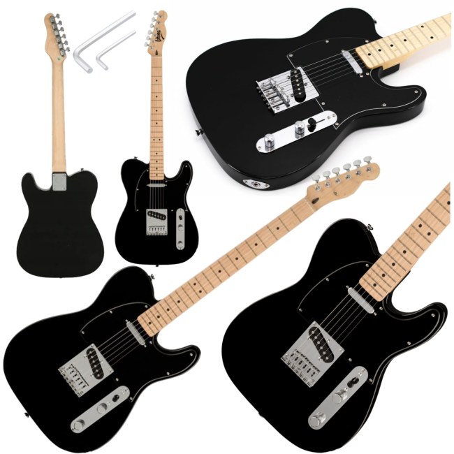V-TONE ETL39 BK gitara elektryczna 4/4 telecaster 39" SS czarna klucze imbusowe