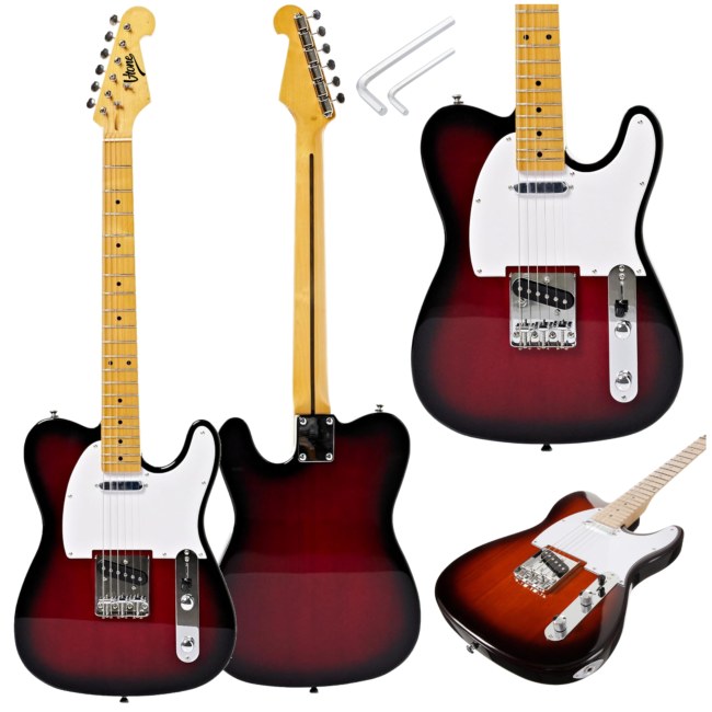 V-TONE ETL39 RB gitara elektryczna 4/4 telecaster 39" SS redburst klucze imbusowe