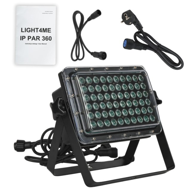 LIGHT4ME IP PAR 360 reflektor sceniczny efekt świetlny oświetlenie zewnętrzne IP65 60x1,5W LED RGB