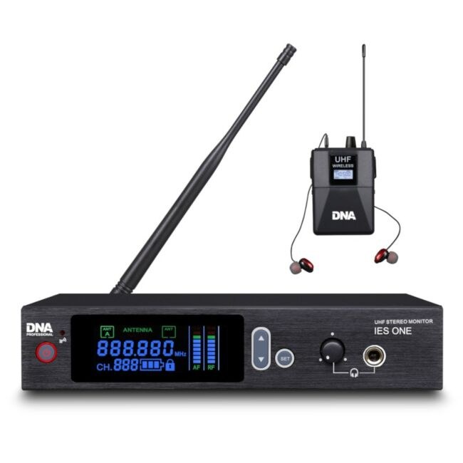 DNA IES ONE profesjonalny douszny odsłuch bezprzewodowy stereo system monitorowania dźwięku UHF 550-580 MHz