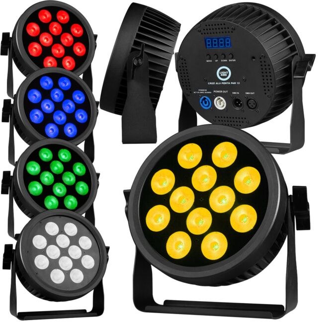 LIGHT4ME CREE ALU PENTA PAR 12 — reflektor RGBWA LED