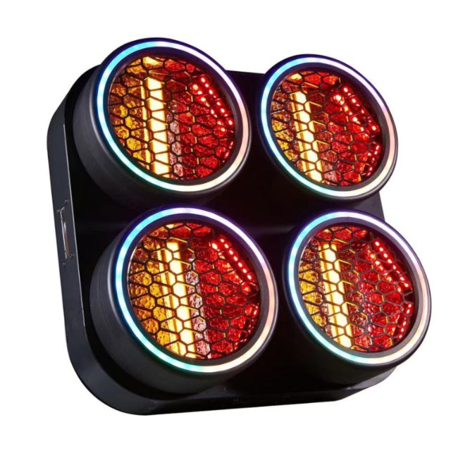 LIGHT4ME BLINDER LED 4 RING oświetlacz sceniczny oświetlenie estradowe efekt ring 4x30W WW LED COB + 252x0,2W RGB LED