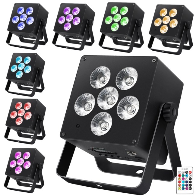 LIGHT4ME ACCU PAR RGBWA-UV reflektor bateryjny 4400 mAh oświetlenie sceniczne efekt świetlny 6x6W LED