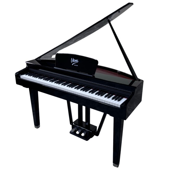 V-TONE GP-88 BK pianino cyfrowe grand piano stacjonarne czarne ważone klawisze klawiatura młoteczkowa USB-B AUX IN LINE OUT 2 wyjścia słuchawkowe