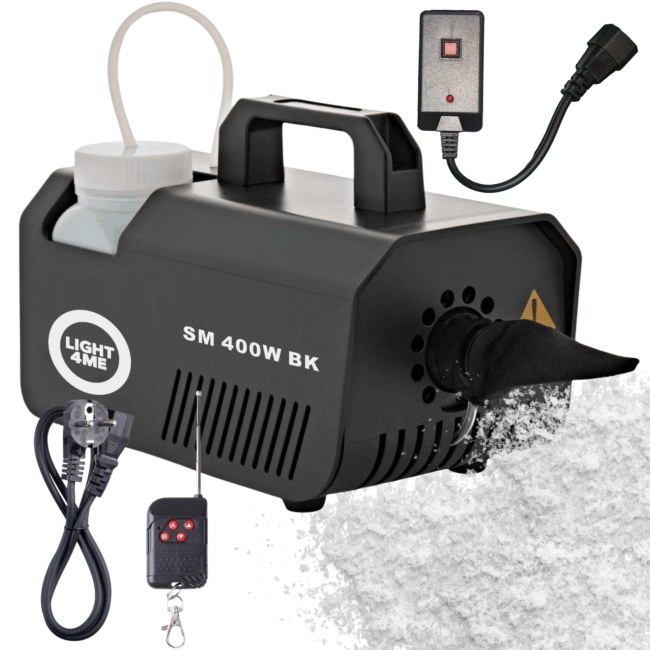 LIGHT4ME SM 400W BK generator wytwornica śniegu czarna pilot bezprzewodowy kontroler przewodowy