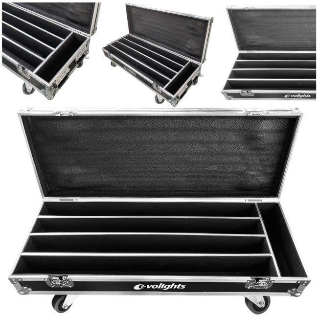 EVOLIGHTS GLAZE BAR CASE 4IN1 solidna skrzynia transportowa z kółkami na 4 listwy oświetleniowe
