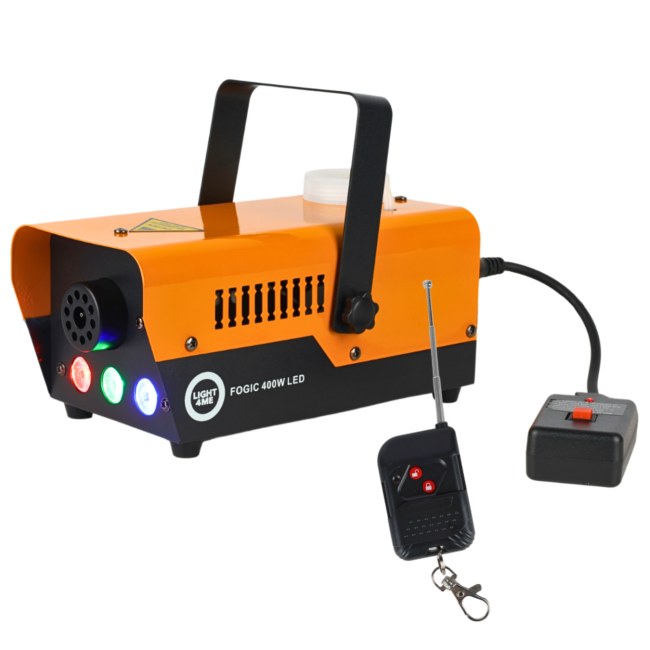 LIGHT4ME FOGIC 400W LED generator wytwornica dymu mgły efekt świetlny RGB pilot bezprzewodowy kontroler przewodowy uchwyt montażowy