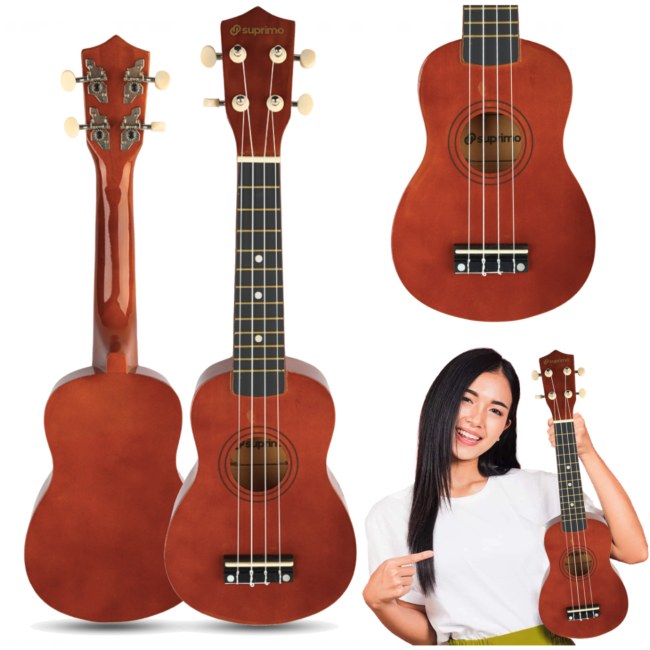 SUPRIMO UK21 DW ukulele sopranowe 21" ciemne drewno dla dzieci do nauki gry