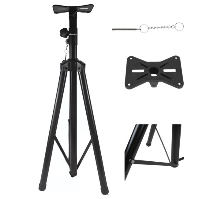 SUPRIMO SSM1 stojak tripod statyw kolumnowy stalowy czarny podstawa kolumnowa pin zabezpieczający do 60 kg