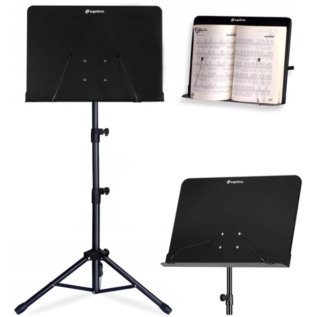 SUPRIMO D3 statyw stojak pulpit do nut regulowany składany czarny 82-146 cm do 10 kg