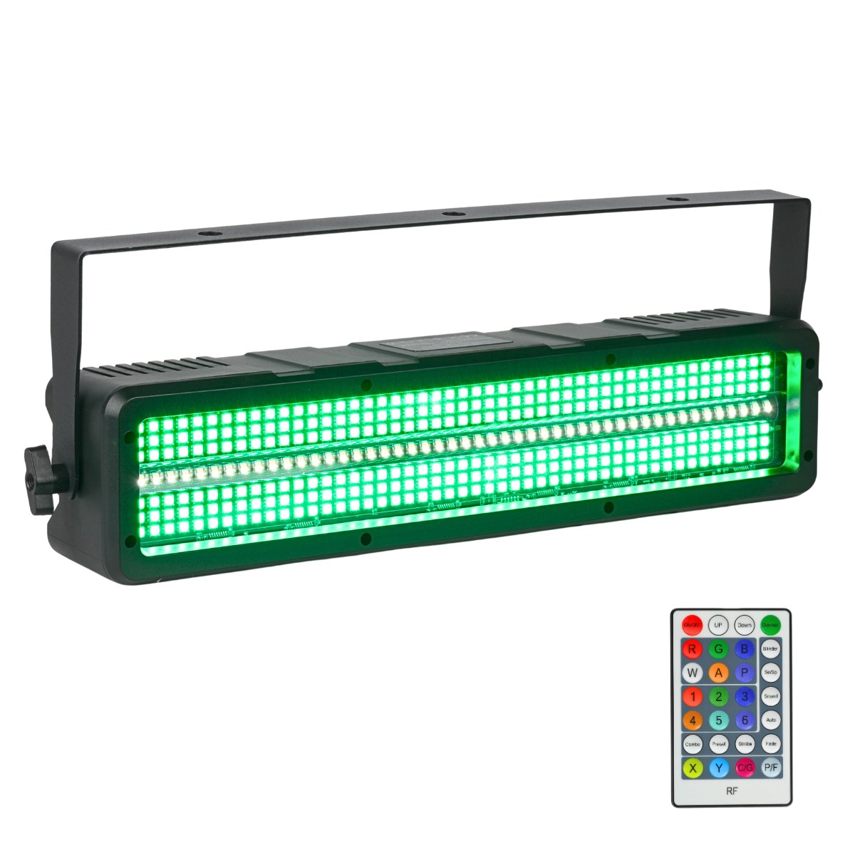 LIGHT4ME AURI XL STROBE stroboskop sceniczny LED efekt świetlny 48x1W CW/A SMD3030+288x0,2W RGB SMD5050 pilot bezprzewodowy uchwyt montażowy