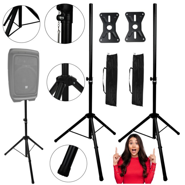 DNA BOX2 SET BAG stojak tripod statyw kolumnowy stalowy czarny podstawa kolumnowa pin zabezpieczający pokrowiec zestaw 2 szt.