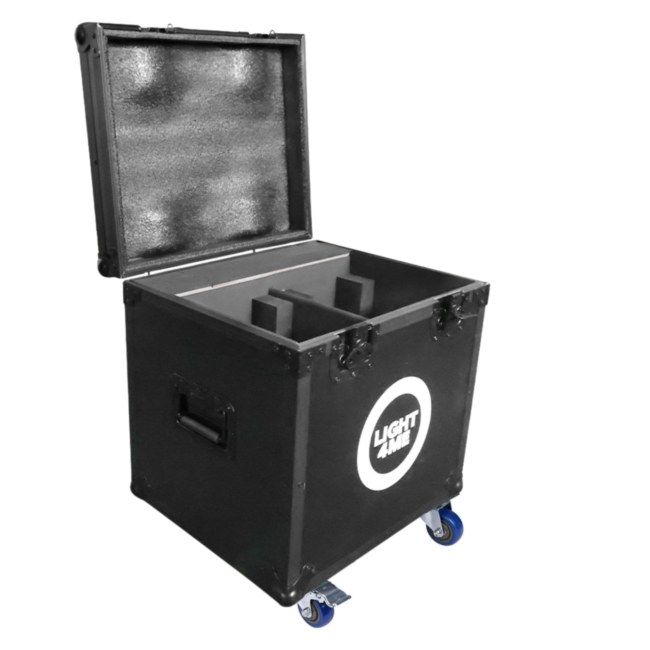 LIGHT4ME FOCUS 200W BEAM CASE 2IN1 skrzynia transportowa na 2 głowice ruchome akcesoria 4 kółka mechanizm blokady