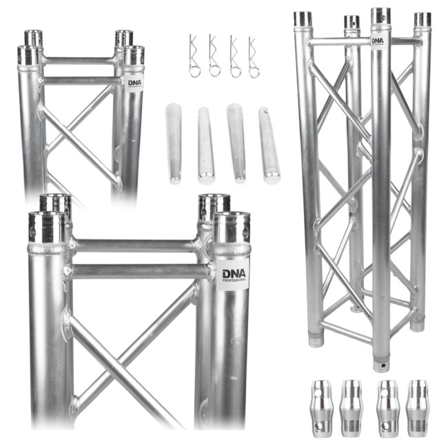 DNA T4 150 kratownica sceniczna trawers na oświetlenie aluminiowa kwadratowa srebrna 50x2 mm 1,5 m