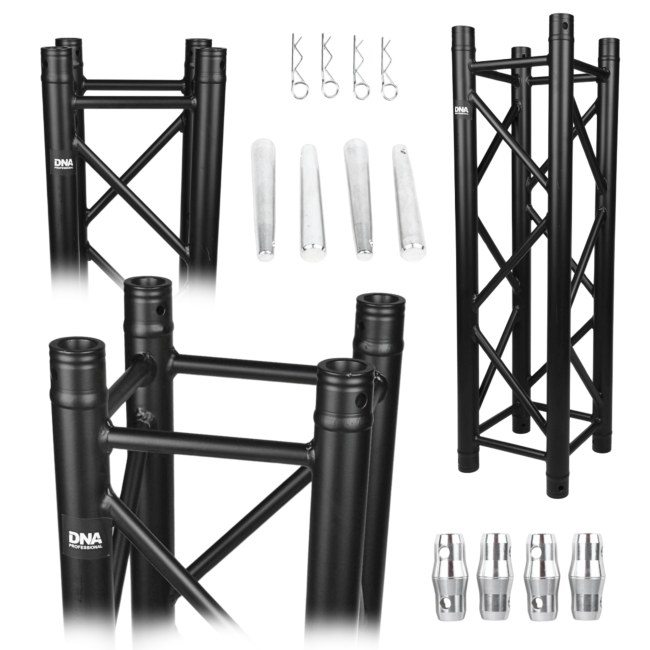 DNA TB4 150 kratownica sceniczna trawers na oświetlenie aluminiowa kwadratowa czarna 50x2 mm 1,5 m