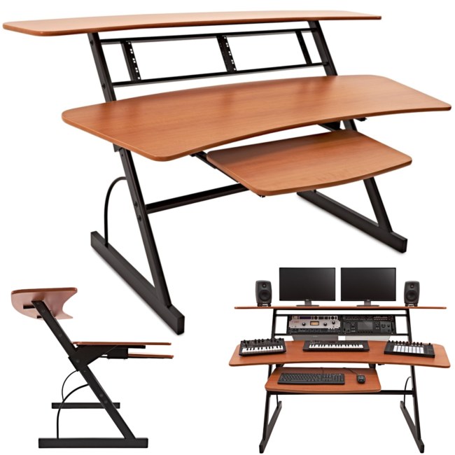 DNA SD1 biurko studyjne stanowisko robocze blat półka na sprzęt audio wysuwana półka na klawiaturę rack 2x4U 100 cm