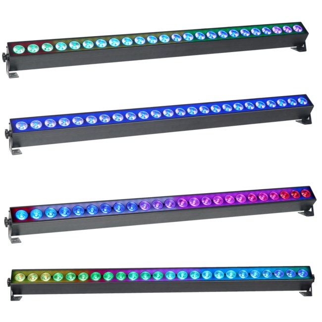 LIGHT4ME AURA PIXEL BAR 24x3W RGBW LED listwa oświetleniowa DMX efekt aura 96x0,2W RGB SMD 5050 dekoracja światłem 2x uchwyt montażowy