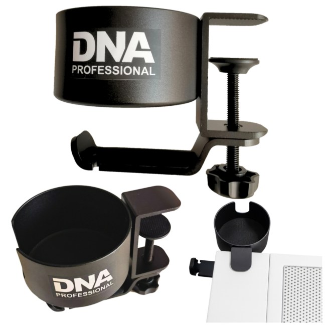DNA DJ BOOTH WEB uchwyt wielofunkcyjny na kubek wieszak na słuchawki przybornik do stanowiska stołu DJ aluminium do 5 kg
