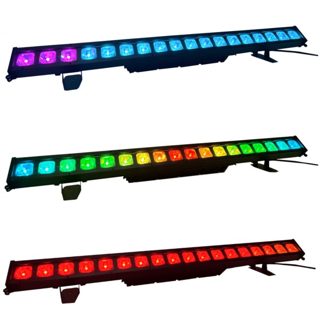 EVOLIGHTS GLACIER BAR 18 RGBA listwa oświetleniowa IP65 DMX łącznik 2x uchwyt montażowy 18x10W LED