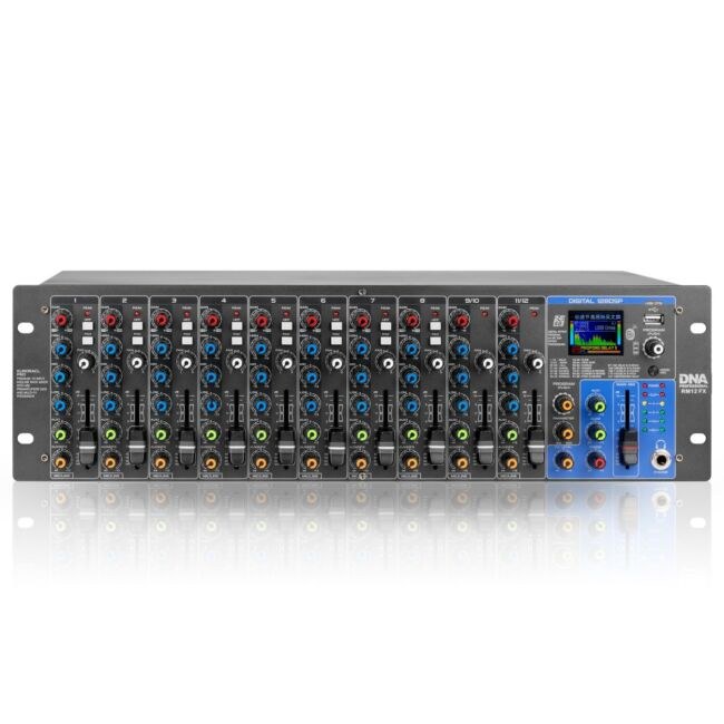 DNA RM12 FX analogowy mikser dźwięku Bluetooth DSP EQ MP3 Phantom +48V HPF 12 kanałów