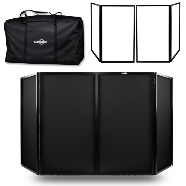 STAND4ME DJ PARAWAN COMPACT BK SET osłona ekran składany 4-panelowy 4x czarna lycra pokrowiec transportowy zestaw