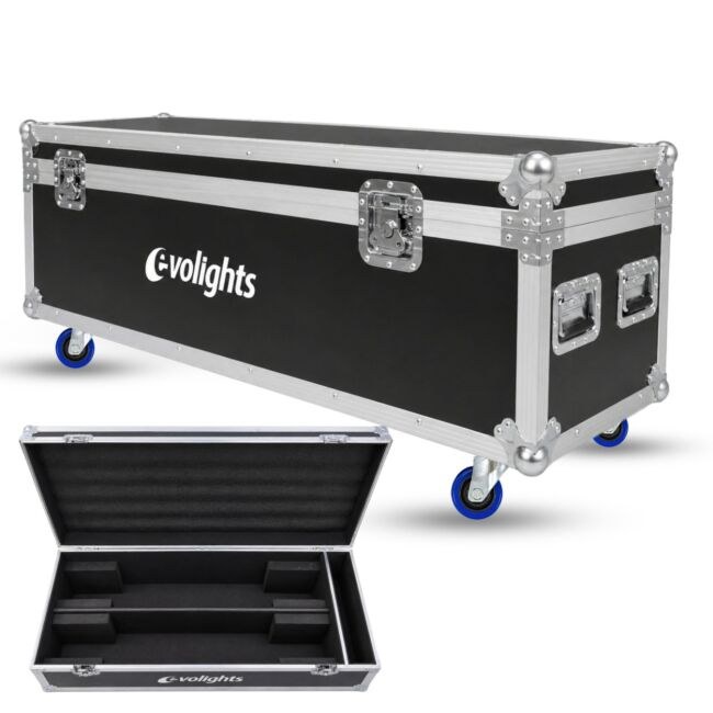 EVOLIGHTS 12 CANNON CASE 2IN1 skrzynia transportowa na 2 efekty oświetleniowe przegroda na akcesoria 4 kółka mechanizm blokady