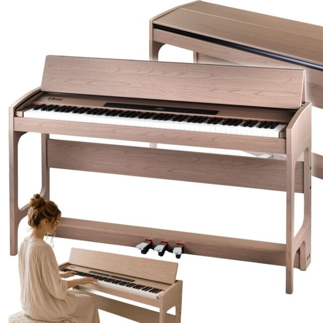 V-TONE BL-8815 pianino cyfrowe stacjonarne beżowe wolnostojące Bluetooth EQ MIDI 88 klawiszy ważona klawiatura młoteczkowa zasilanie sieciowe głośniki wyjście słuchawkowe wejście/wyjście audio stereo