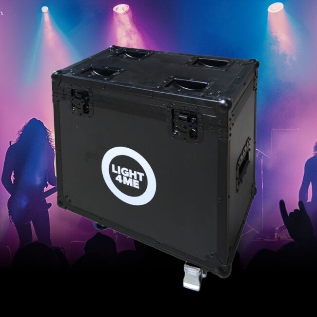 LIGHT4ME 7R SMART BEAM CASE 2IN1 skrzynia transportowa na 2 głowice ruchome przegroda na akcesoria 4 kółka mechanizm blokady