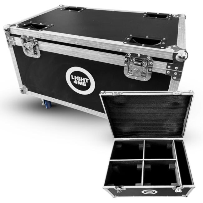 LIGHT4ME SKY WASH 18x10W CASE 4IN1 skrzynia transportowa na 4 głowice ruchome przegroda na akcesoria 4 kółka mechanizm blokady