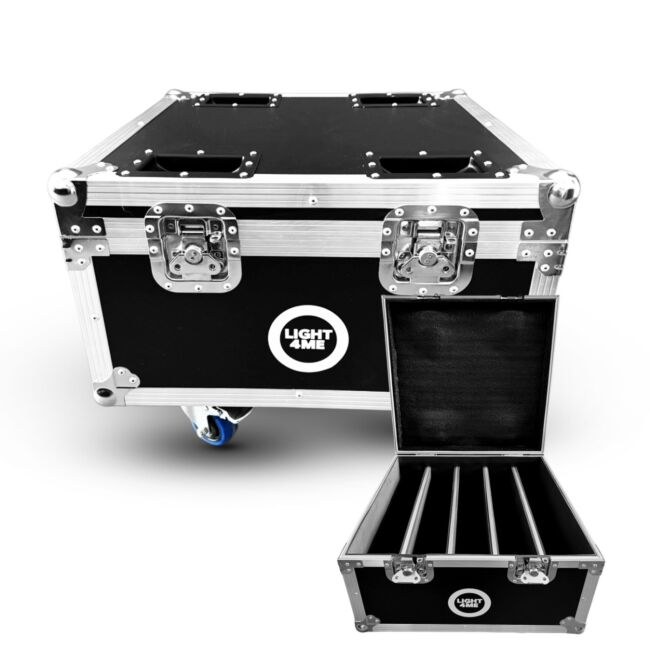 LIGHT4ME VENOM STROBE V2 CASE 4IN1 skrzynia transportowa na 4 efekty oświetleniowe przegroda na akcesoria 4 kółka mechanizm blokady