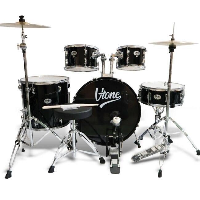 V-TONE AD KIT 1 BK perkusja akustyczna czarna zestaw perkusyjny 5-częściowy hardware klucz regulacyjny pałeczki stołek