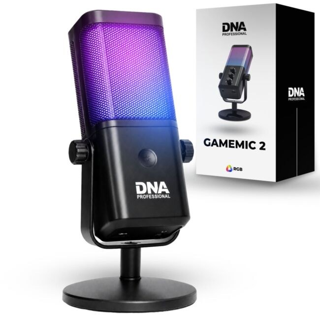 DNA GAMEMIC 2 mikrofon pojemnościowy USB RGB do komputera gamingowy studyjny przewodowy statyw biurkowy zestaw