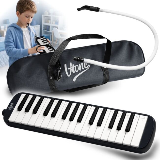 V-TONE MELODY 32 BK melodyka melodyjka harmonijka klawiszowa czarna 32-klawiszowa 40,5 cm torba transportowa ściereczka do czyszczenia zestaw