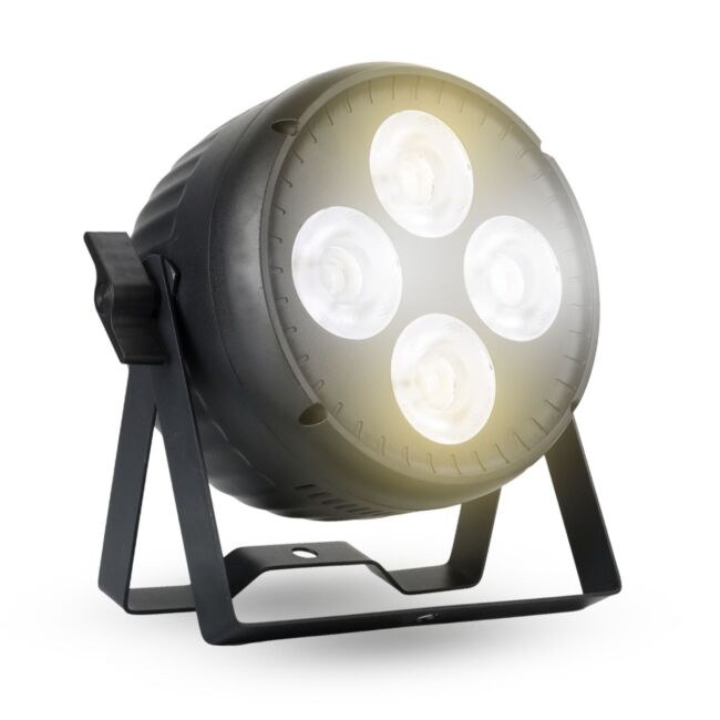 LIGHT4ME VENOM PAR COB CW WW 4x50W reflektor sceniczny oświetlenie imprezowe DJ LED DMX ciepła/zimna biel sterowanie dźwiękiem uchwyt montażowy