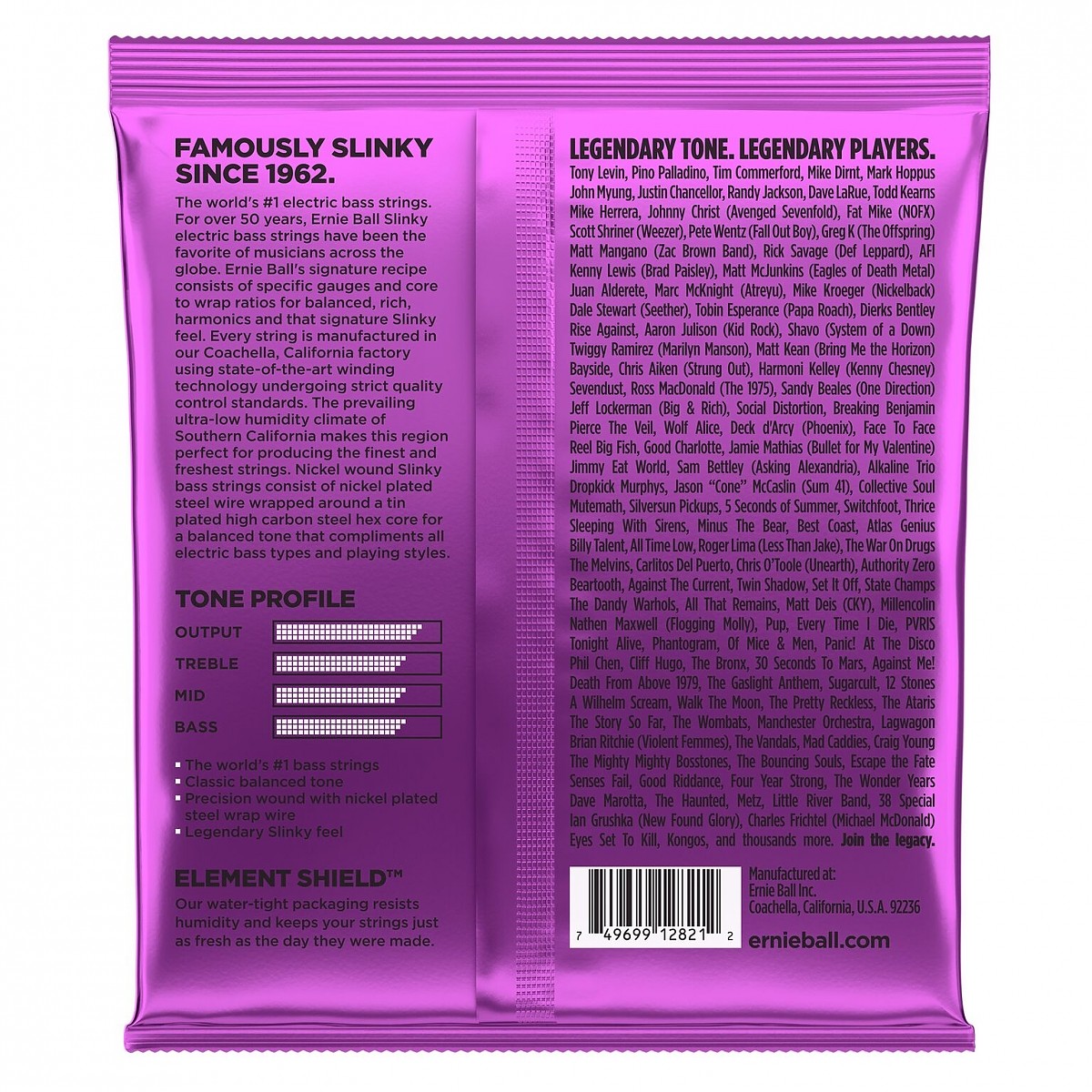 ERNIE BALL EB 2821 komplet strun do gitary basowej