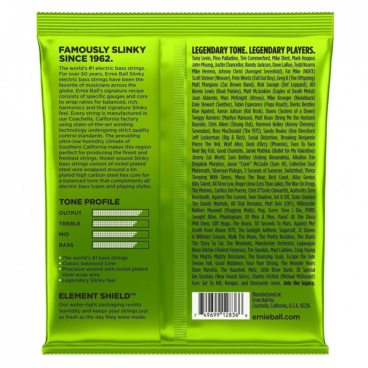 ERNIE BALL EB 2836 komplet strun do gitary basowej