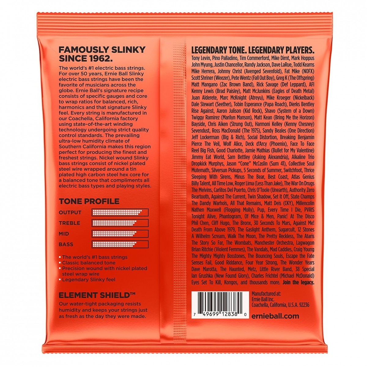 ERNIE BALL EB 2838 komplet strun do gitary basowej