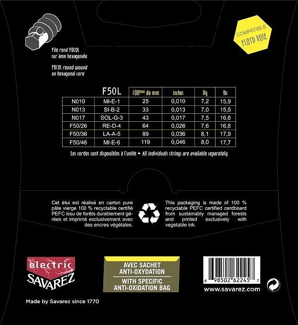 SAVAREZ SA F50 L komplet strun do gitary elektrycznej
