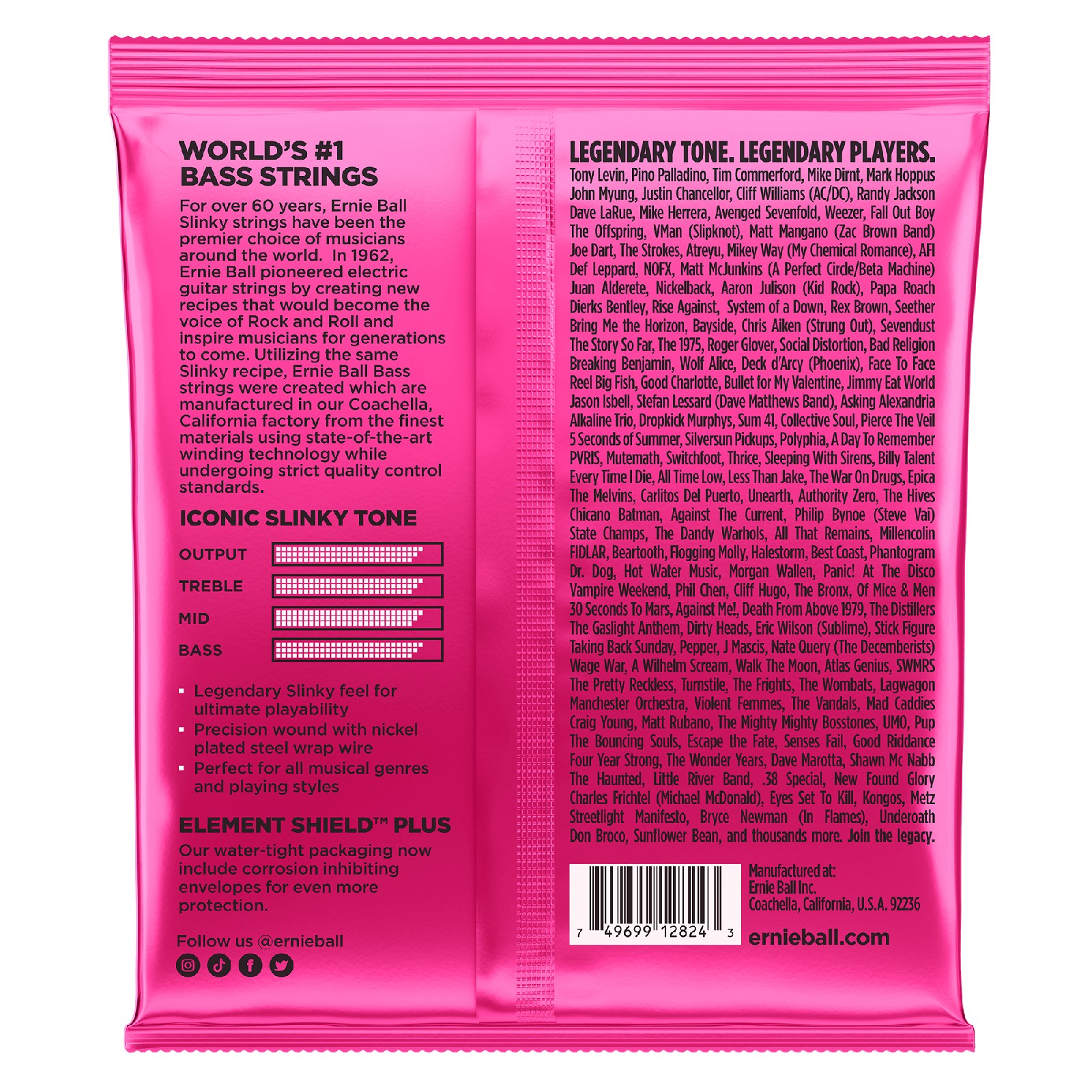 ERNIE BALL EB 2824 komplet strun do gitary basowej
