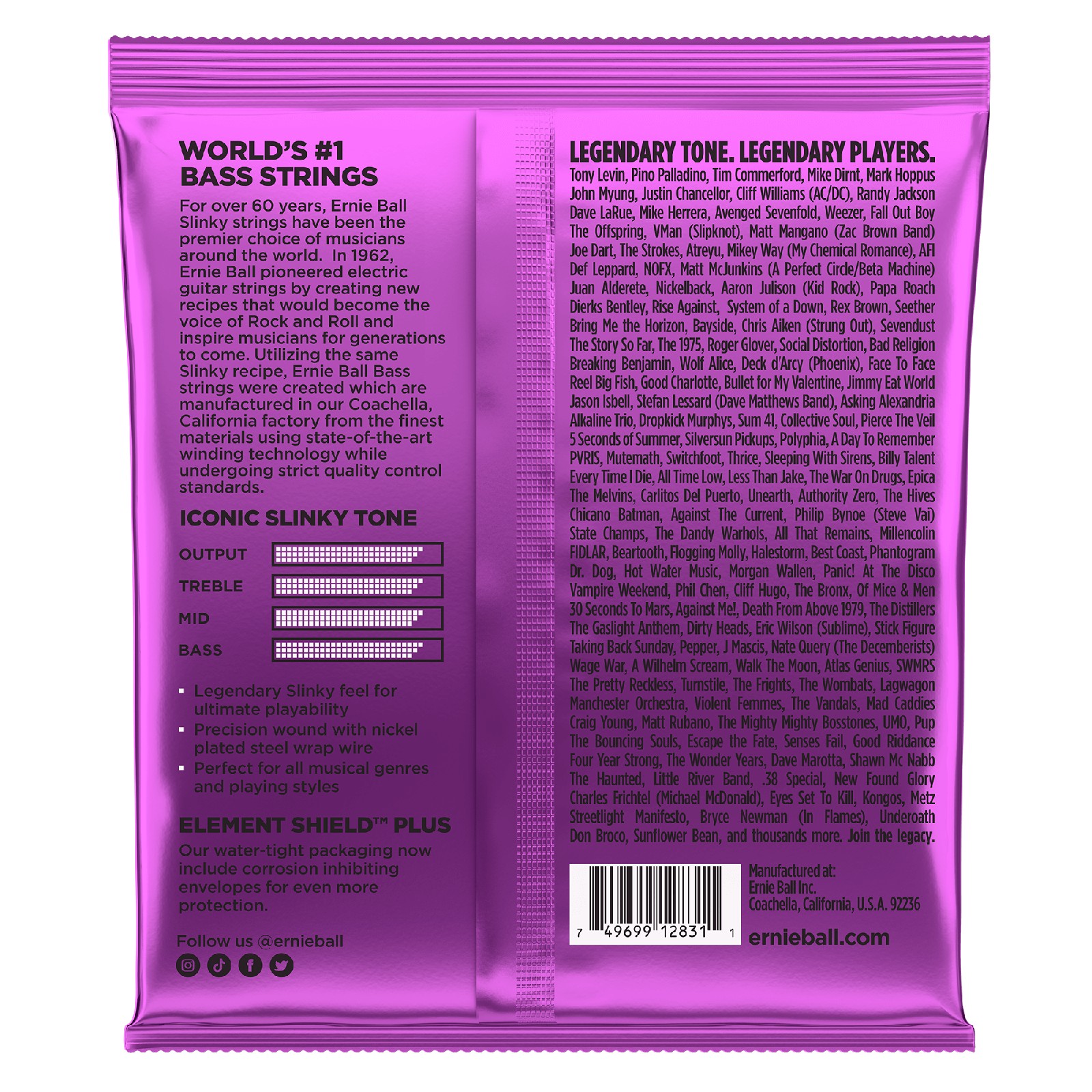 ERNIE BALL EB 2831 komplet strun do gitary basowej