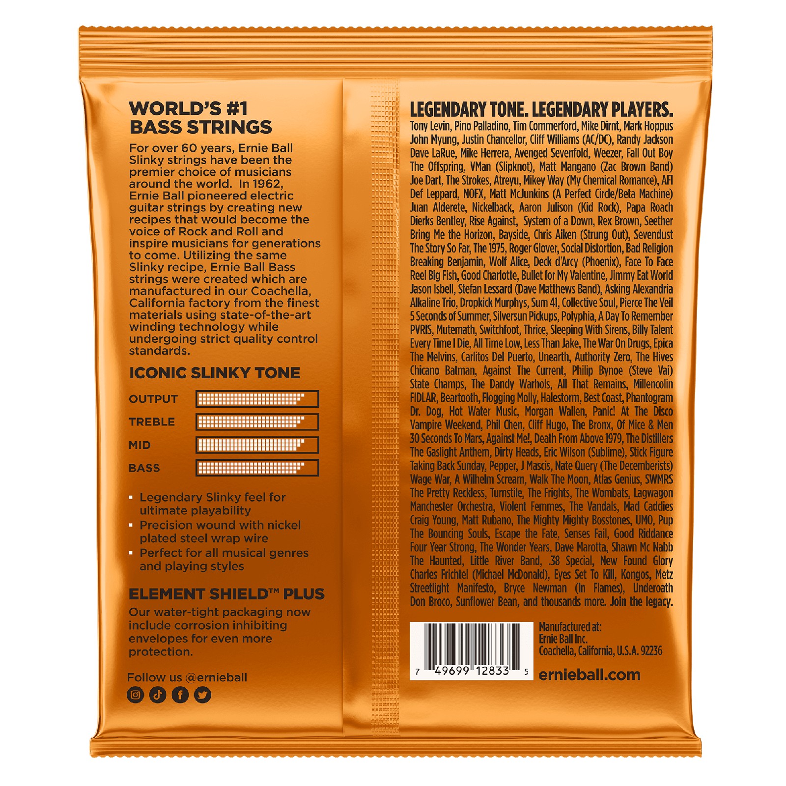 ERNIE BALL EB 2833 komplet strun do gitary basowej