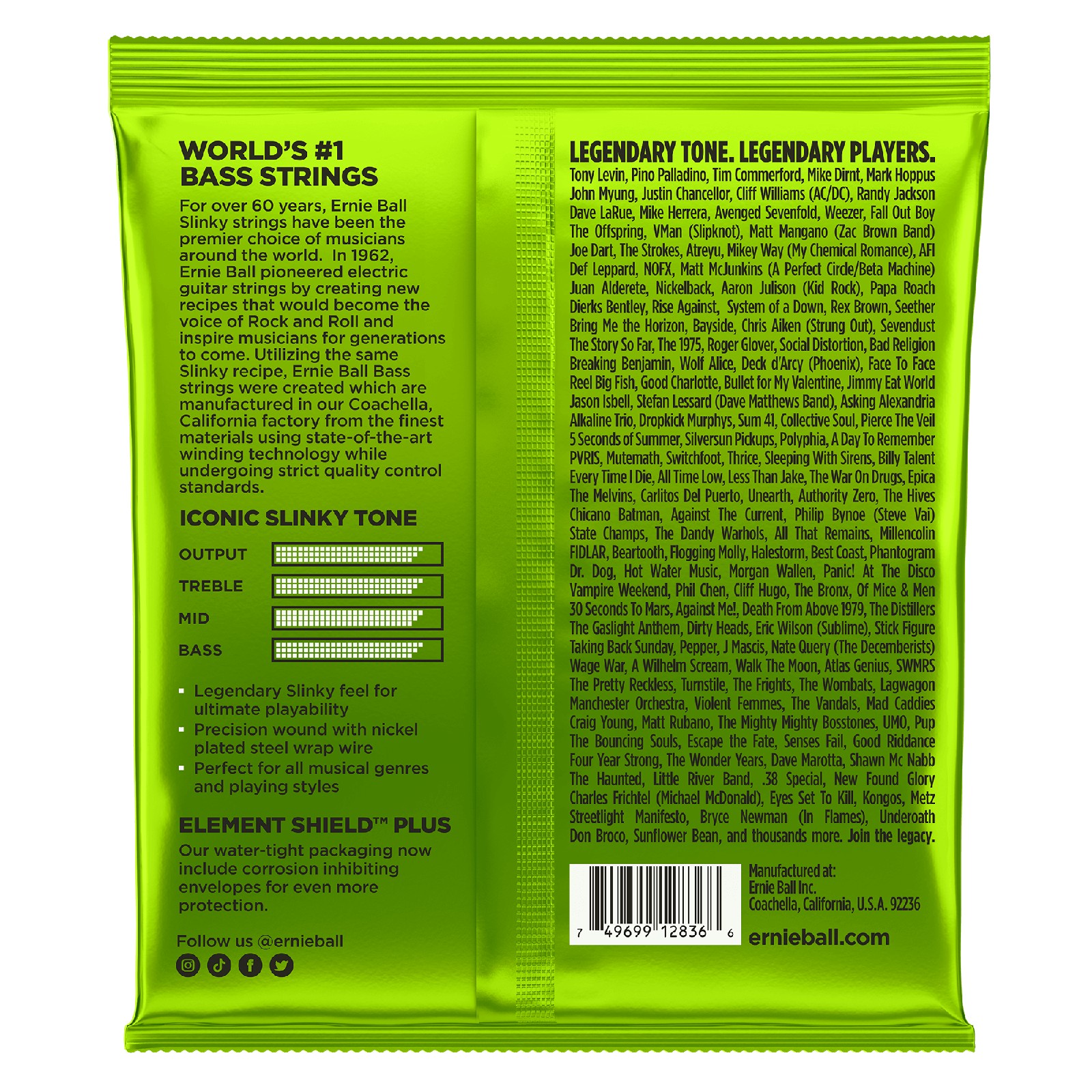 ERNIE BALL EB 2836 komplet strun do gitary basowej
