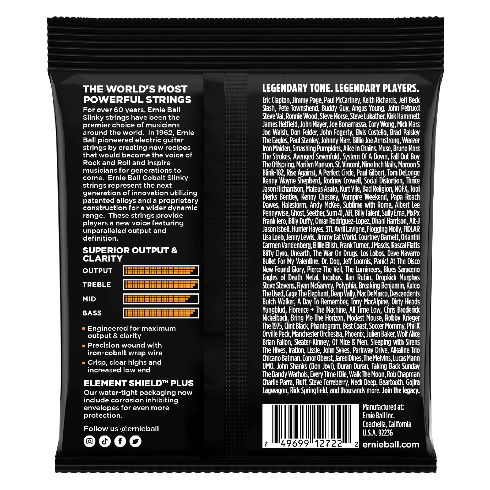 ERNIE BALL EB 2722 komplet strun do gitary elektrycznej