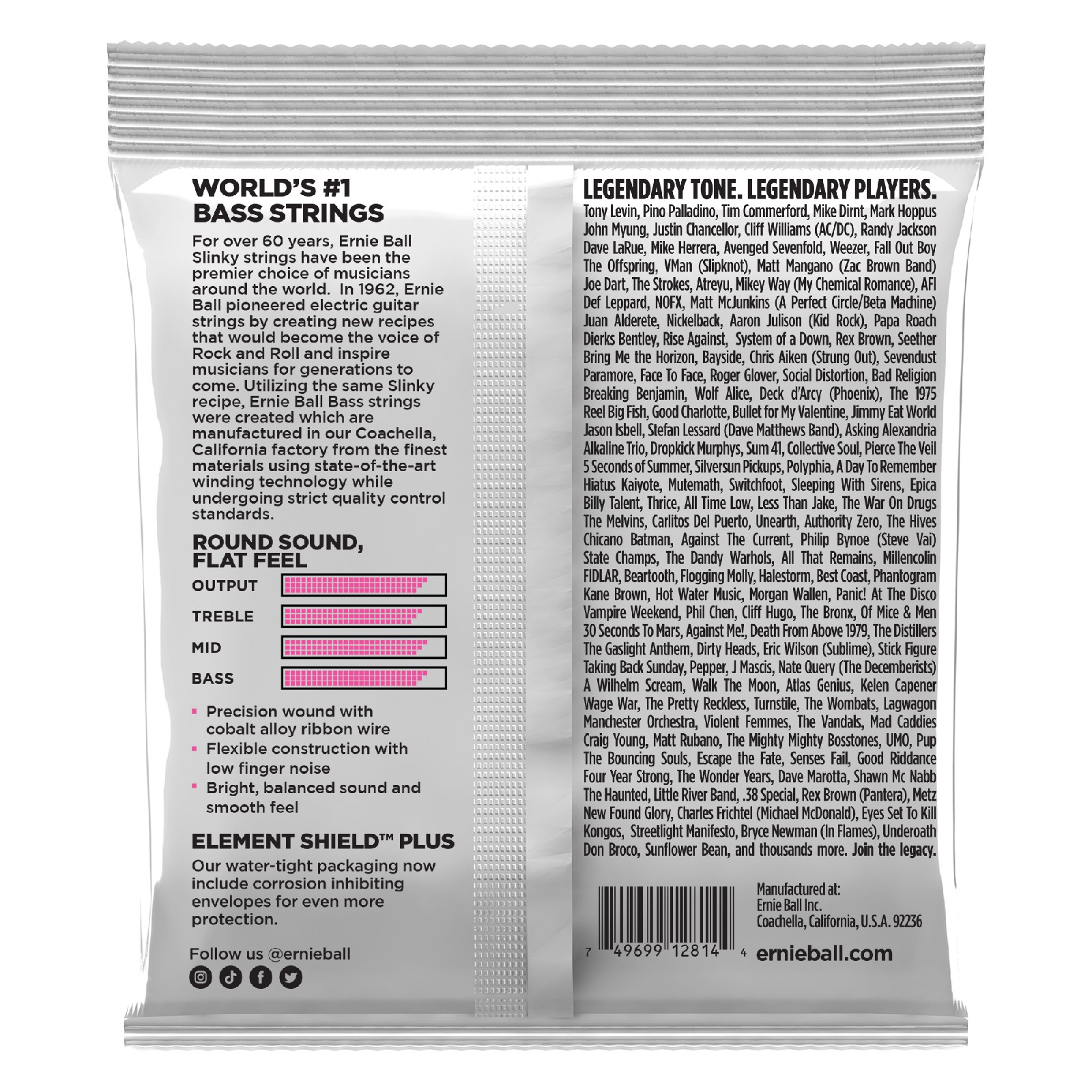 ERNIE BALL EB 2814 komplet strun do gitary basowej