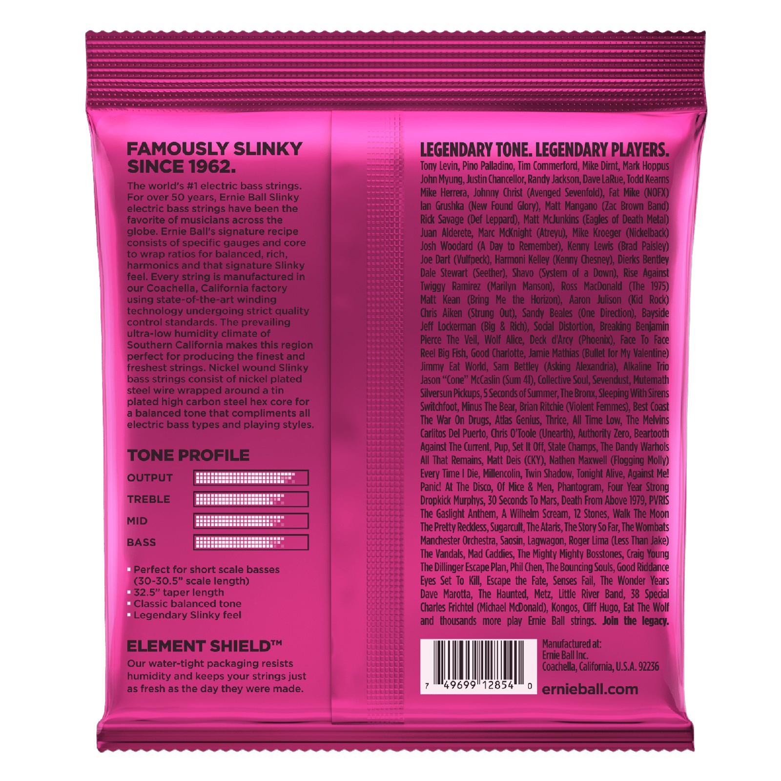 ERNIE BALL EB 2854 komplet strun do gitary basowej