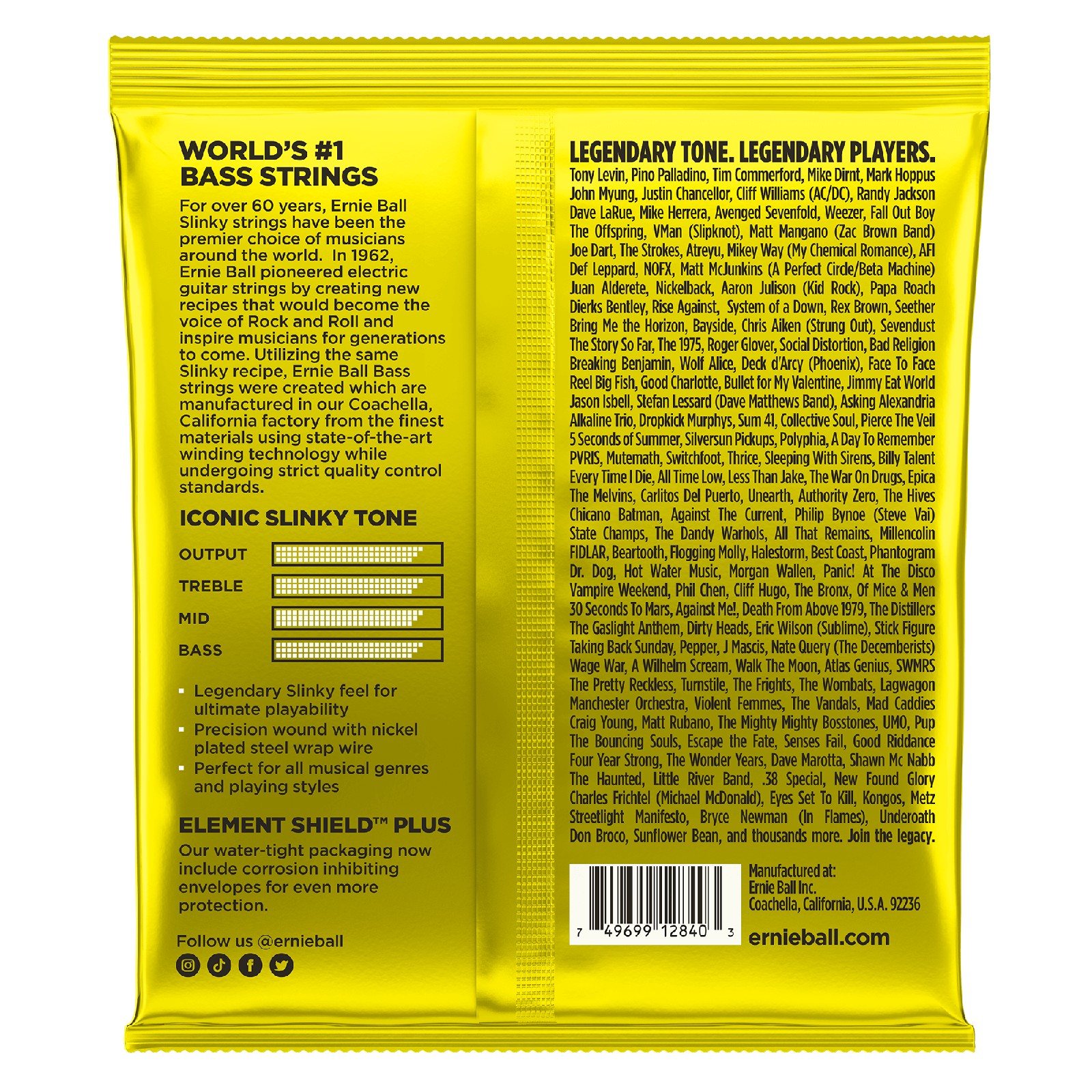 ERNIE BALL EB 2840 komplet strun do gitary basowej