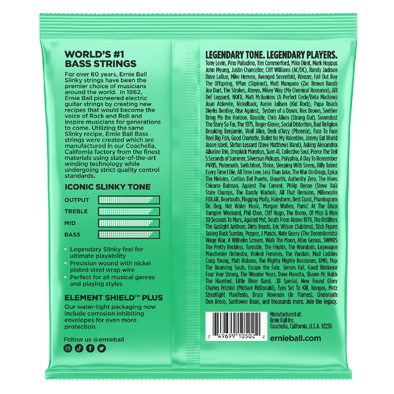 ERNIE BALL EB 2841 komplet strun do gitary basowej