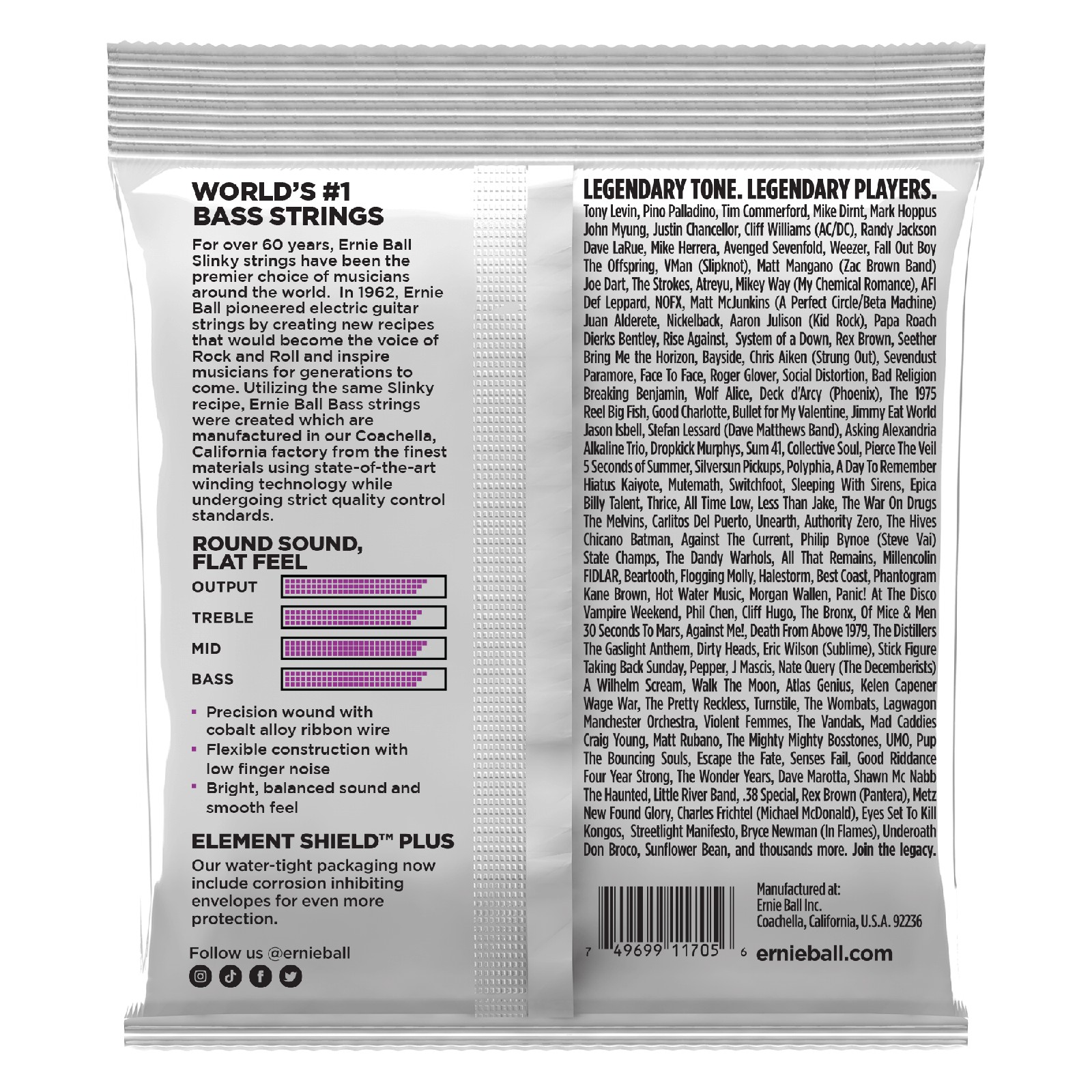 ERNIE BALL EB 2817 komplet strun do gitary basowej