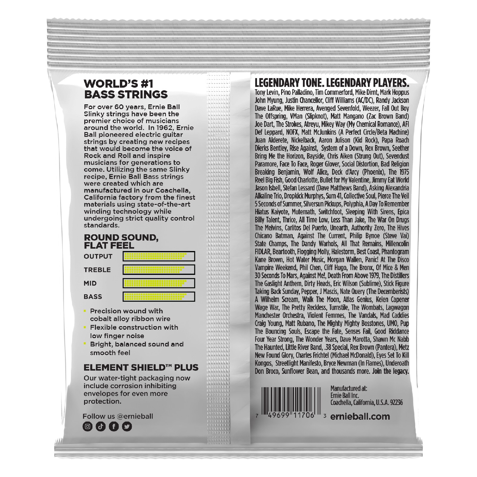 ERNIE BALL EB 2818 komplet strun do gitary basowej
